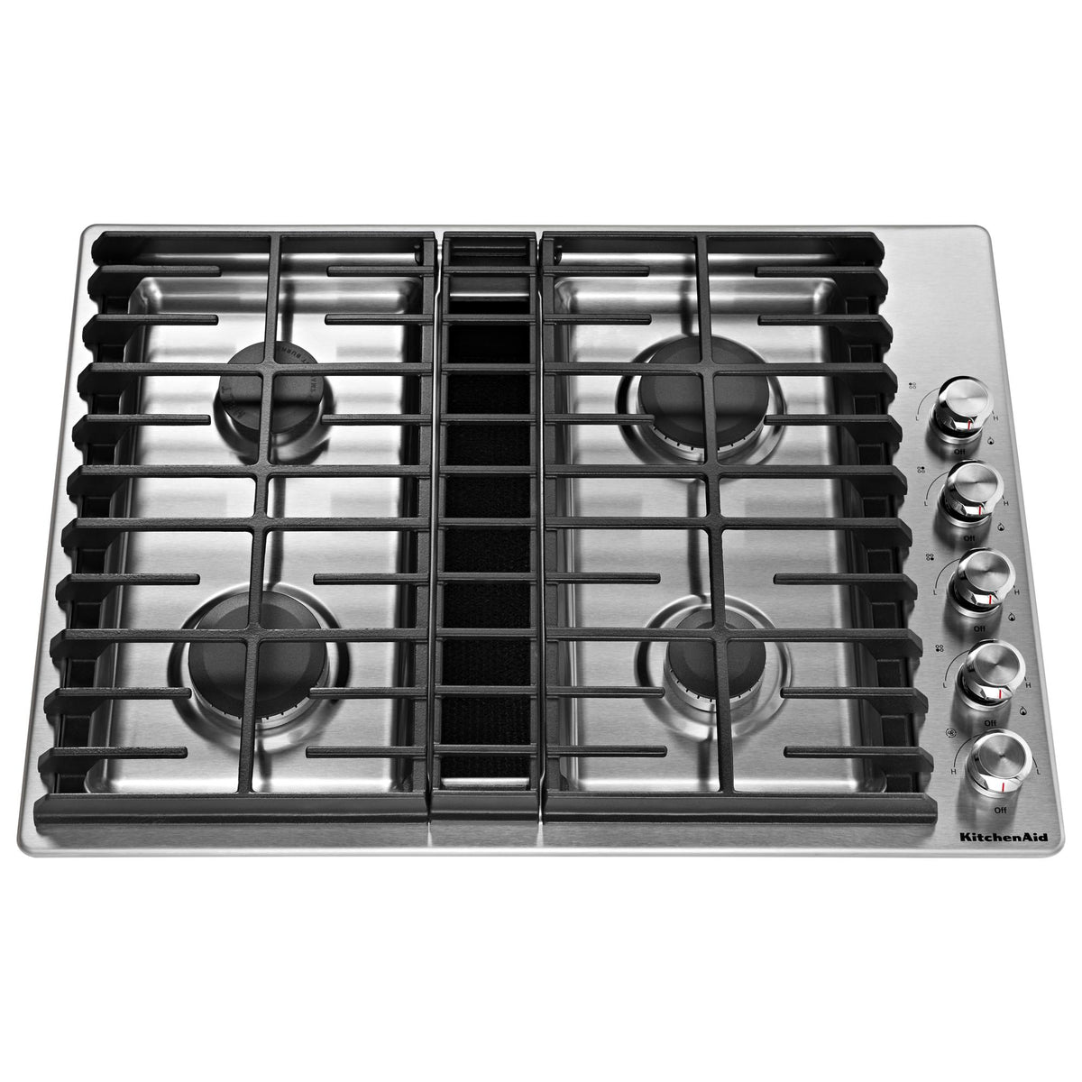 KitchenAid KCGD500GSS 30" 4 Burner Gas Downdraft Cooktop