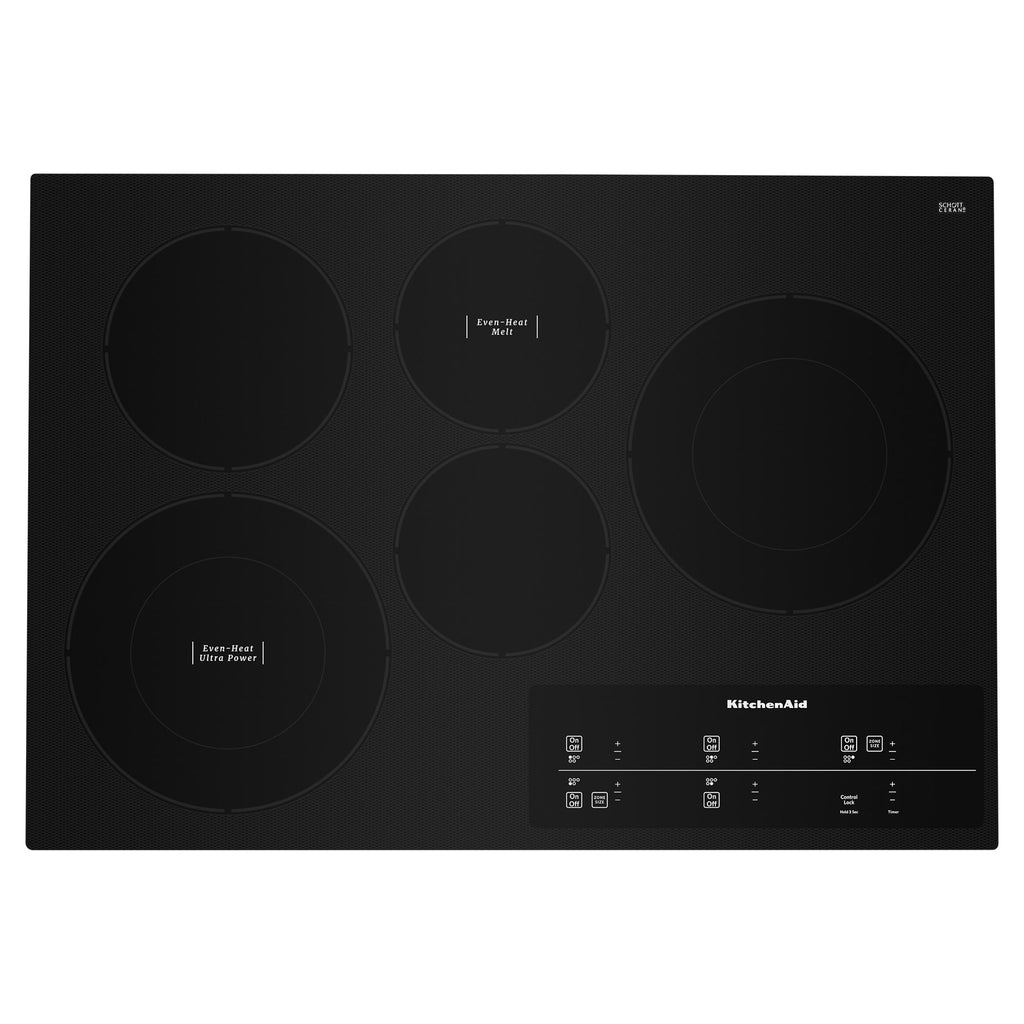 30" Electric Cooktop with 5 Elements and Touch-Activated Controls - Black