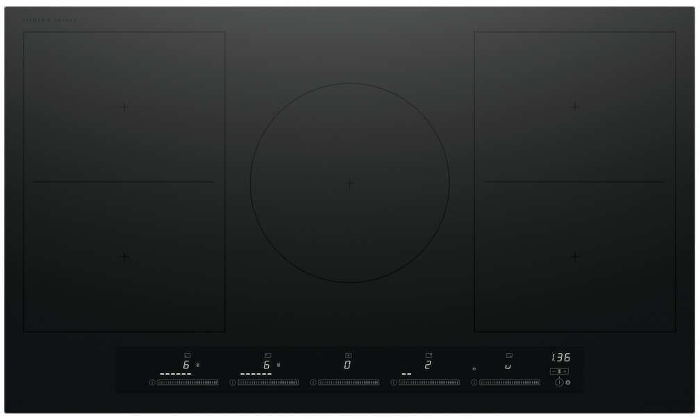 Fisher & Paykel CI365ZZDTB5 36" Minimal Black Induction Cooktop, 5 Zones SmartZone