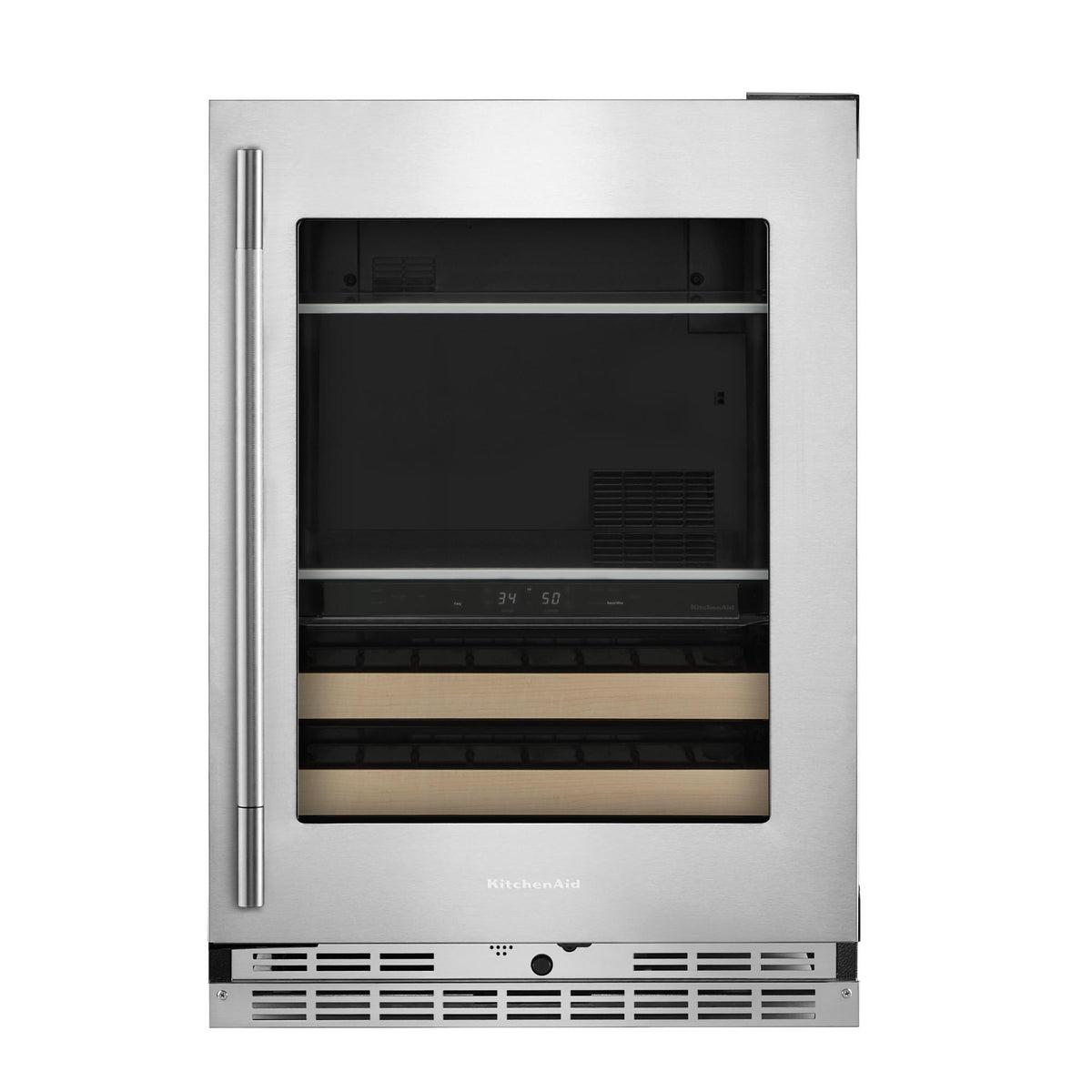KitchenAid KUBR524SPS 24" Beverage Center with Glass Door and Wood-Front Racks