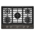 KitchenAid KCGK730SBE Gas-on-Metal Cooktop with Integrated Wok Grate and CookShield™ Finish