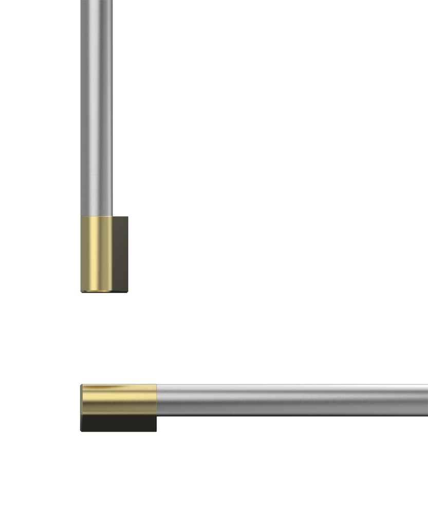 Fisher & Paykel AHP3RDSFBA Professional Round Flush 1pc Handle Kit for Integrated Column Refrigerator or Freezer, All widths, Brass