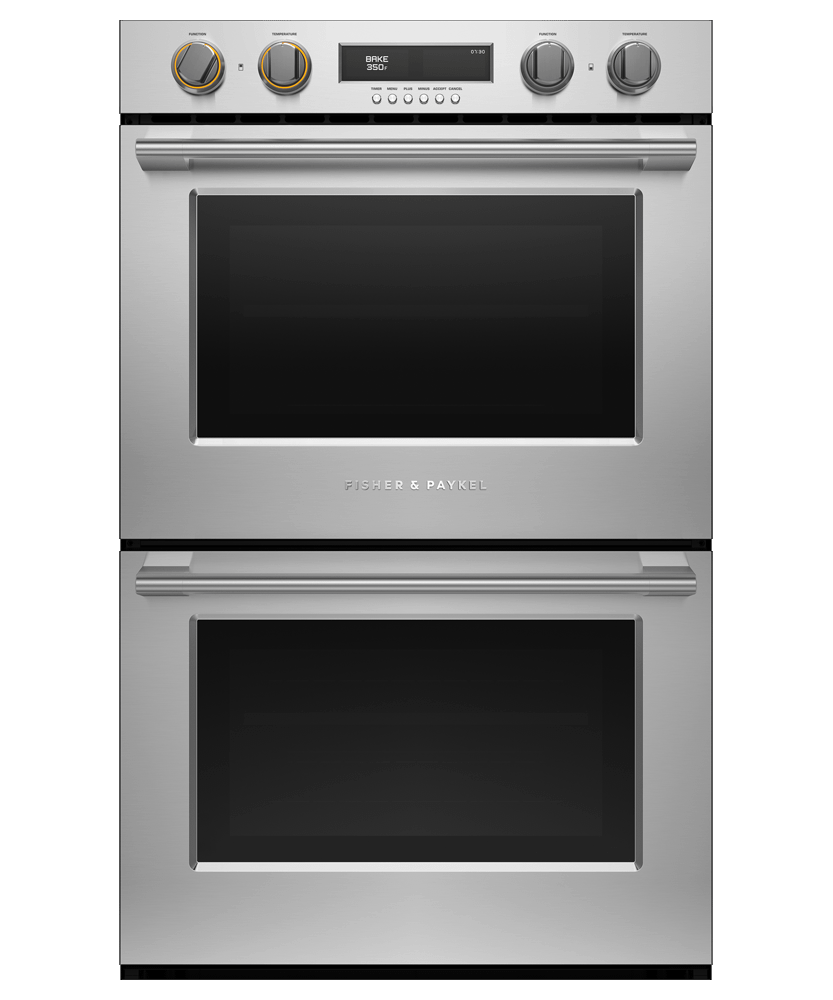 Fisher & Paykel WODV330 30" Professional Double Oven, 10 Function,  Dial, Self-cleaning, Professional Round Flush Handle