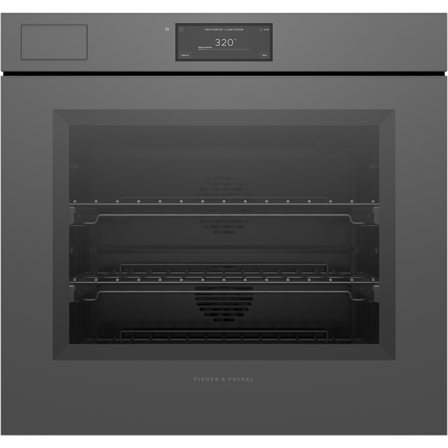 Fisher & Paykel OB30SMPSUNG3 30” Minimal Grey Single Oven, 6.8" Touch Display, Steam Assist, Self-cleaning, Handle-less