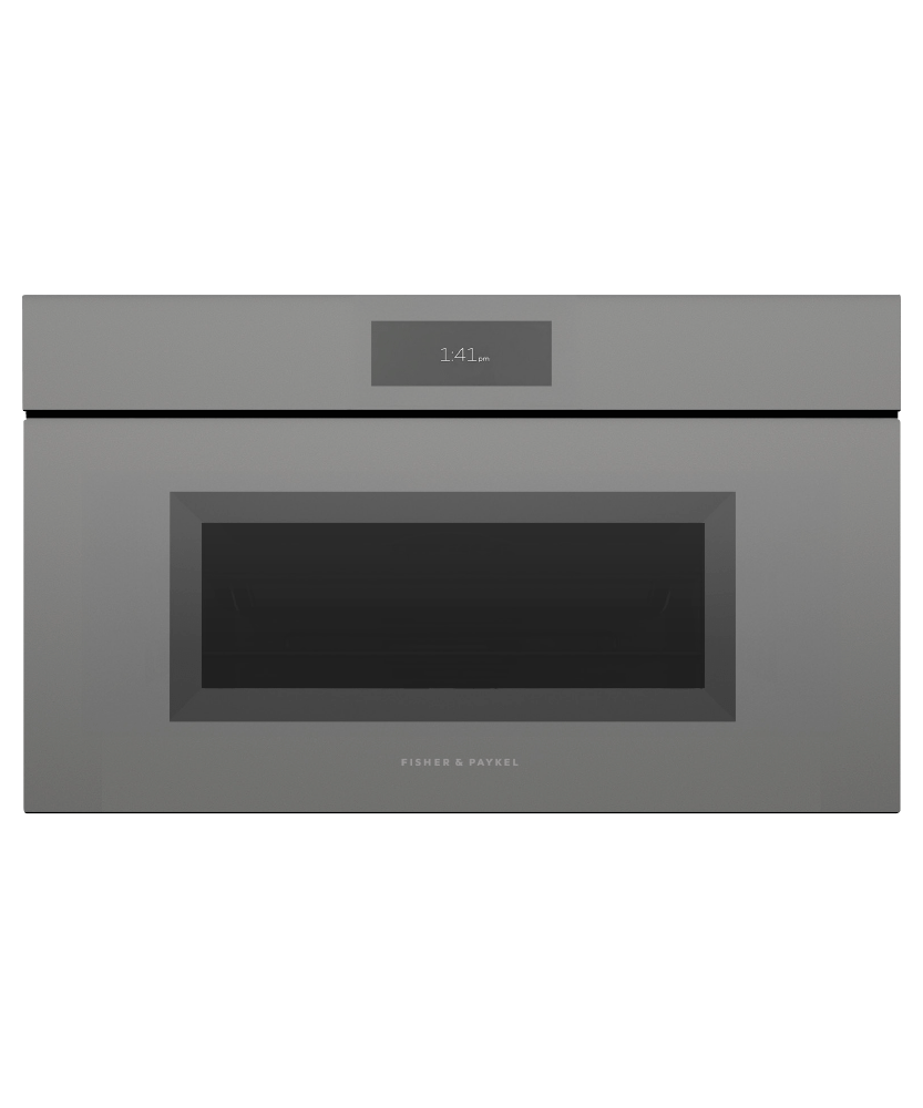 Fisher & Paykel OM30NMUNG3 30" Minimal Grey Compact Convection Speed Oven, 6.8" Touch Display, Handle-less