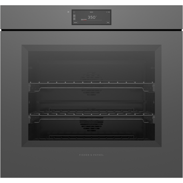 Fisher & Paykel OB30SMPUNG3 30” Minimal Grey Single Oven, 6.8" Touch Display, Self-cleaning, Handle-less