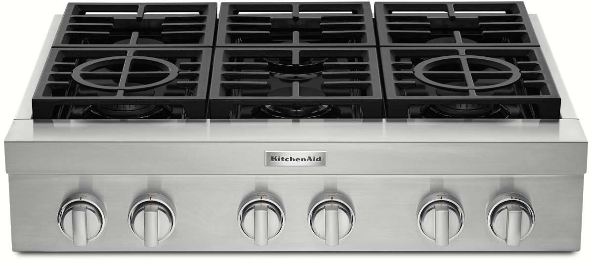 KitchenAid KCGC506JSS 36'' 6-Burner Commercial-Style Gas Rangetop