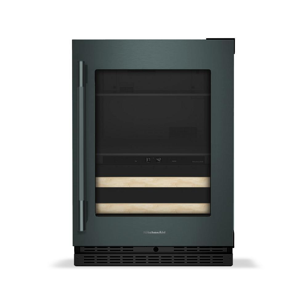 KitchenAid KUBR524SJP 24" Beverage Center with Glass Door and Wood-Front Racks