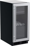 Marvel MLCP215SG01B 15 inch Clear Ice Machine Stainless Steel Framed Glass Door