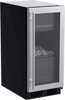 Marvel MLCP215SG01B 15 inch Clear Ice Machine Stainless Steel Framed Glass Door