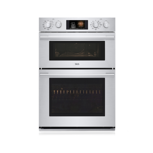 SKS SKSCV3002S 30 inch combi wall oven - front view