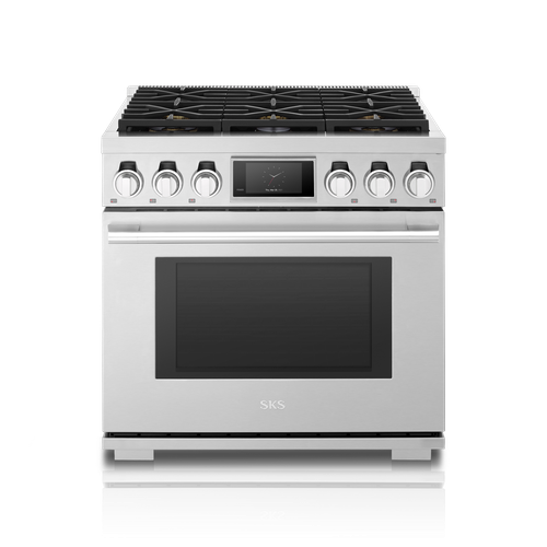 SKS SKSDR360S 36 inch dual fuel range - front view