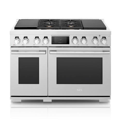 SKS SKSDR480SIS 48 inch dual fuel range with sous vide and induction - front view