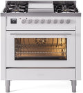 ILVE UP36FWMPWH 36 Inch Freestanding Dual Fuel Range in White