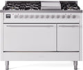 ILVE UP48FQMPWH 48 Inch Freestanding Dual Fuel Range in White