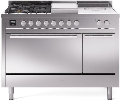ILVE UP48FSQMPSS 48 Inch Freestanding Dual Fuel Range in Stainless Steel