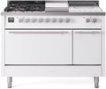 ILVE UP48FSQMPWH 48 Inch Freestanding Dual Fuel Range in White