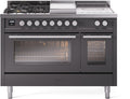 ILVE UP48FSWMPMG 48 Inch Freestanding Dual Fuel Range - Matte Graphite