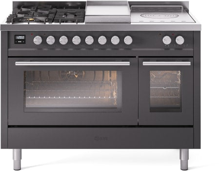 ILVE UP48FSWMPMGLP 48 Inch Freestanding Dual Fuel Range (LP) - Matte Graphite