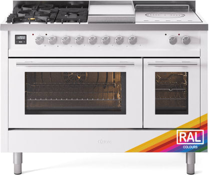 ILVE UP48FSWMPRA 48 Inch Freestanding Dual Fuel Range - Burgundy
