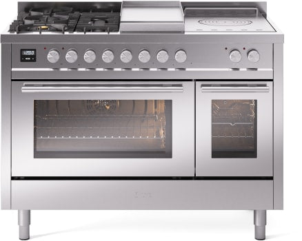 ILVE UP48FSWMPSSLP 48 Inch Freestanding Dual Fuel Range (LP) - Stainless Steel