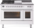 ILVE UP48FSWMPWHLP 48 Inch Freestanding Dual Fuel Range (LP) - White
