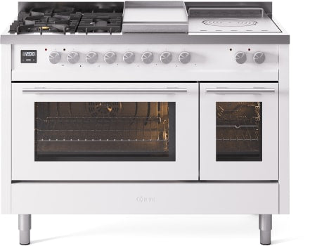 ILVE UP48FSWMPWHLP 48 Inch Freestanding Dual Fuel Range (LP) - White