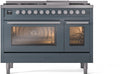 ILVE UP48FWMPBGLP 48 Inch Freestanding Dual Fuel Range (LP) - Blue Grey/Bronze