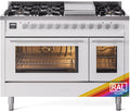 ILVE UP48FWMPRA 48 Inch Freestanding Dual Fuel Range - Burgundy