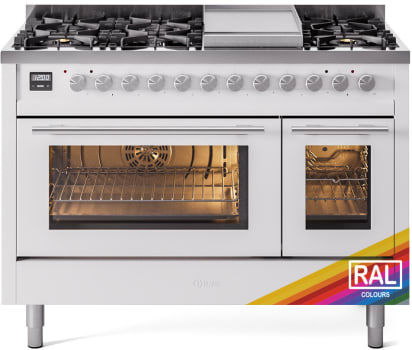 ILVE UP48FWMPRALP 48 Inch Freestanding Dual Fuel Range (LP) - Burgundy