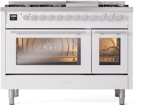ILVE UP48FWMPWH 48 Inch Freestanding Dual Fuel Range - White