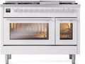 ILVE UP48FWMPWHLP 48 Inch Freestanding Dual Fuel Range (LP) - White