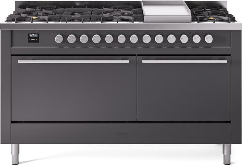 ILVE UP60FQMPMGLP 60 Inch Freestanding Dual Fuel Range (LP) - Matte Graphite