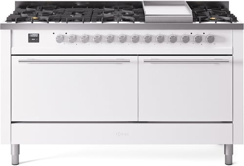 ILVE UP60FQMPWHLP 60 Inch Freestanding Dual Fuel Range (LP) - White