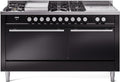 ILVE UP60FSQMPBKLP Professional Plus II 60" Dual Fuel Range in Glossy Black