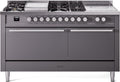 ILVE UP60FSQMPMGLP Professional Plus II 60" Dual Fuel Range in Graphite Matte