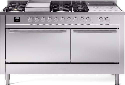 ILVE UP60FSQMPSSLP Professional Plus II 60" Dual Fuel Range in Stainless Steel