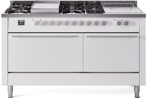 ILVE UP60FSQMPWHLP Professional Plus II 60" Dual Fuel Range in White