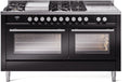 ILVE UP60FSWMPBK Professional Plus 60" Dual Fuel Range in Glossy Black