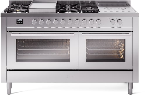 ILVE UP60FSWMPSSLP Professional Plus II 60" Dual Fuel Range in Stainless Steel