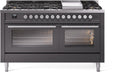 ILVE UP60FWMPMG Professional Plus 60" Dual Fuel Range in Graphite Matte