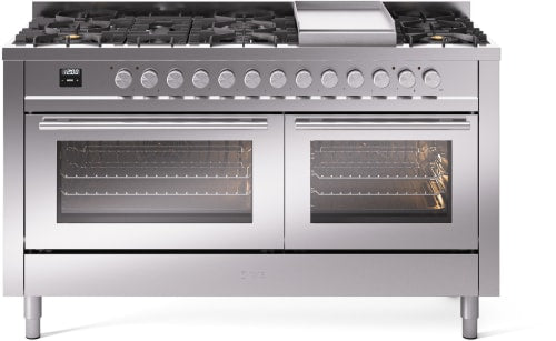 ILVE UP60FWMPSSLP Professional Plus II 60" Dual Fuel Range in Stainless Steel