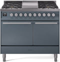 ILVE UPD40FQMPBGLP Professional Plus II 40" Dual Fuel Range in Blue Grey