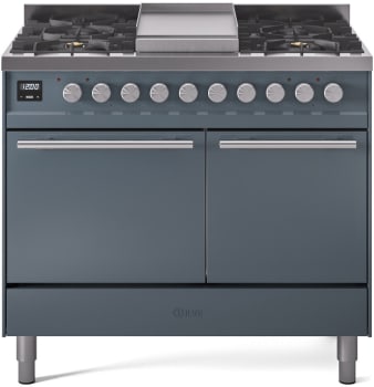 ILVE UPD40FQMPBGLP Professional Plus II 40" Dual Fuel Range in Blue Grey