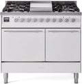 ILVE UPD40FQMPWHLP 40 Inch Freestanding Dual Fuel Range (LP) - White