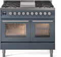ILVE UPD40FWMPBGLP 40 Inch Freestanding Dual Fuel Range (LP) - Blue Grey