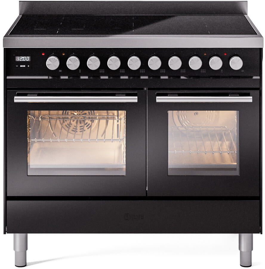 ILVE UPDI406WMPBK 40 Inch Freestanding Induction Range - Black Gloss